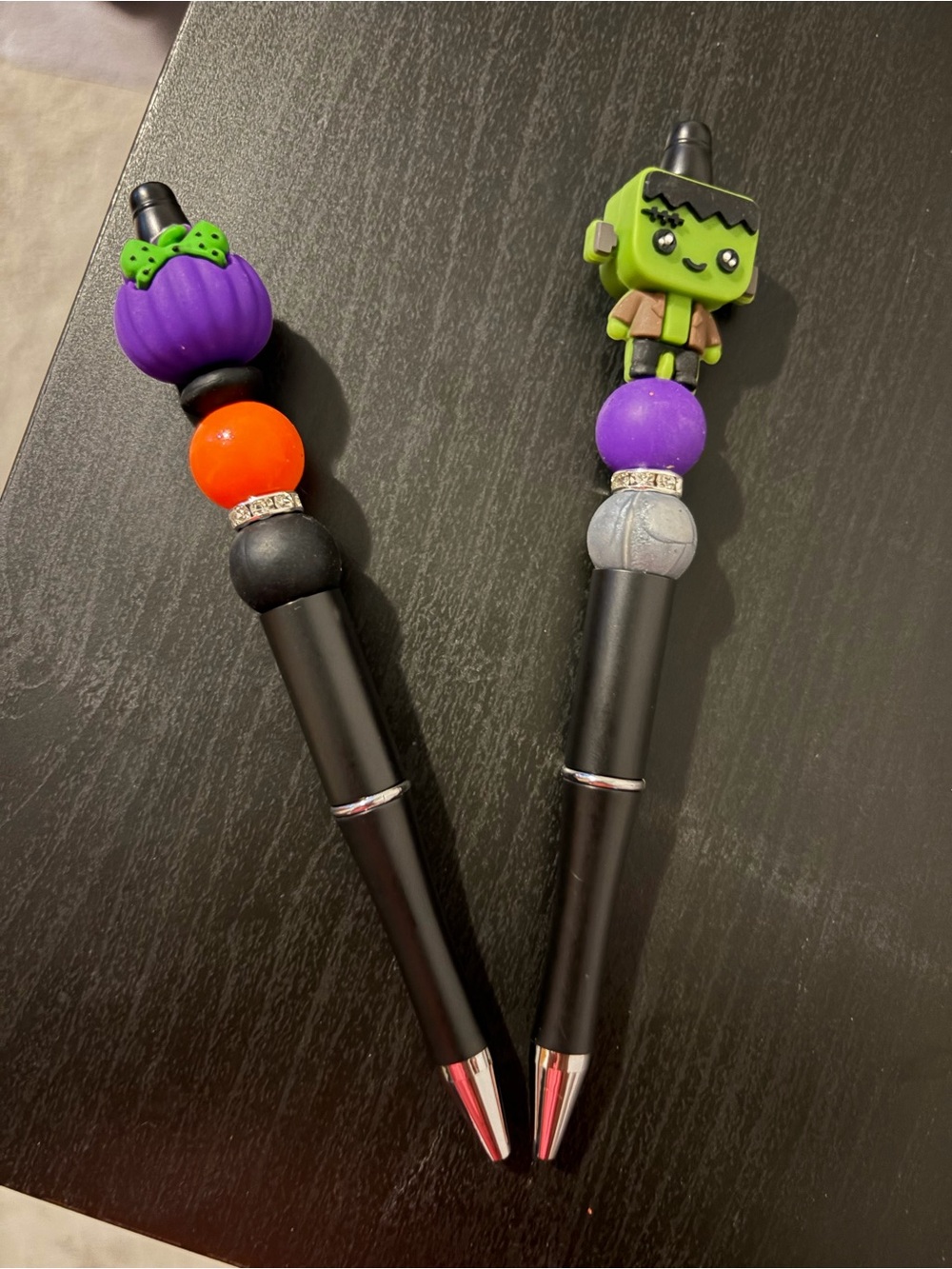 Cute Halloween Character Pen - Green Frankenstein & Purple Pumpkin